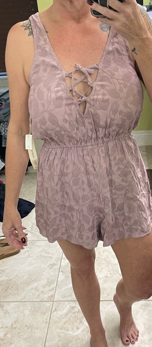 Saltwater Luxe Anthropologie mauve romper NWT medium
